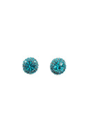 Brinco Vick fulgor com strass blue zircon banhado no grafite