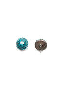 Brinco Vick fulgor com strass blue zircon banhado no grafite