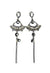 Brinco Gigi onix com pedras cristais e hematite e franjas grafite