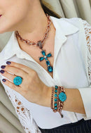 Colar Ester com pingente de crucifixo blue zircon