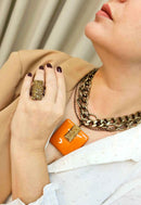 Anel Rebeca com pedras smoked