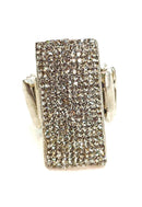 Anel Rebeca prata com pedras black diamond