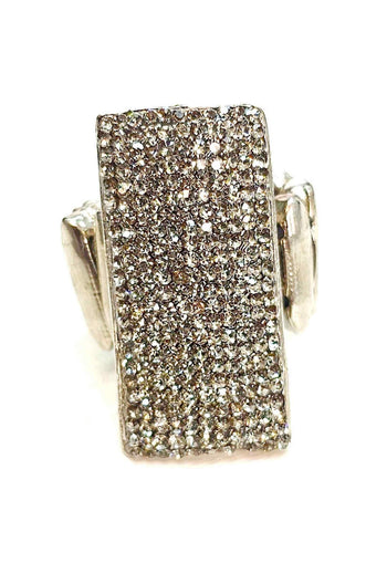 Anel Rebeca prata com pedras black diamond
