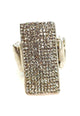 Anel Rebeca prata com pedras black diamond