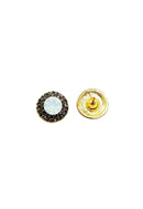 Brinco Vick Nobreza com pedras opal e black diamond banhado no dourado