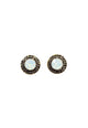 Brinco Vick Nobreza com pedras opal e black diamond banhado no dourado