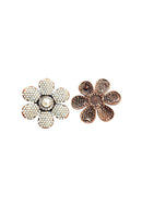 Brinco de Flor Bahamas com strass light opal banhado no vintage