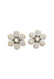 Brinco de Flor Bahamas com strass light opal banhado no vintage