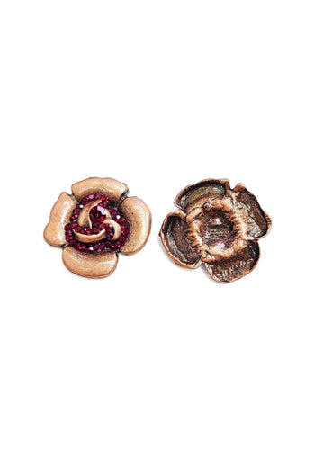 Brinco de flor Cecília vermelho vintage