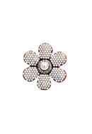 Anel de Flor Bahamas com strass light opal banhado no vintage