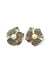 Brinco Derli de flor prata com perolas e pedras black diamond