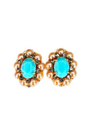 Brinco Donatela luxuoso com pedra azul e black diamond banhado no dourado