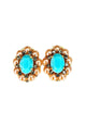 Brinco Donatela luxuoso com pedra azul e black diamond banhado no dourado