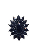 Anel Lorenza black com pedras banhado no onix