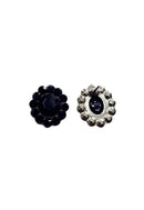 Brinco Lorenza black com pedras pretas banhado no grafite