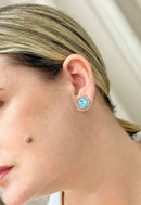 Brinco Vick azul claro banhado no vintage