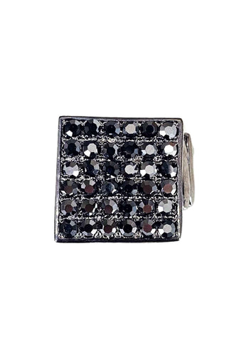 Anel Gigi onix quadrado com pedras hematite