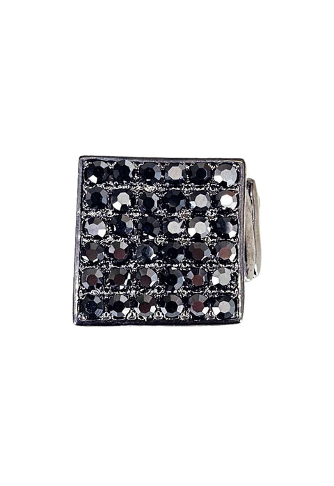 Anel Gigi onix quadrado com pedras hematite