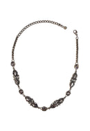 Choker Cherry com pedras hematite banhada no onix