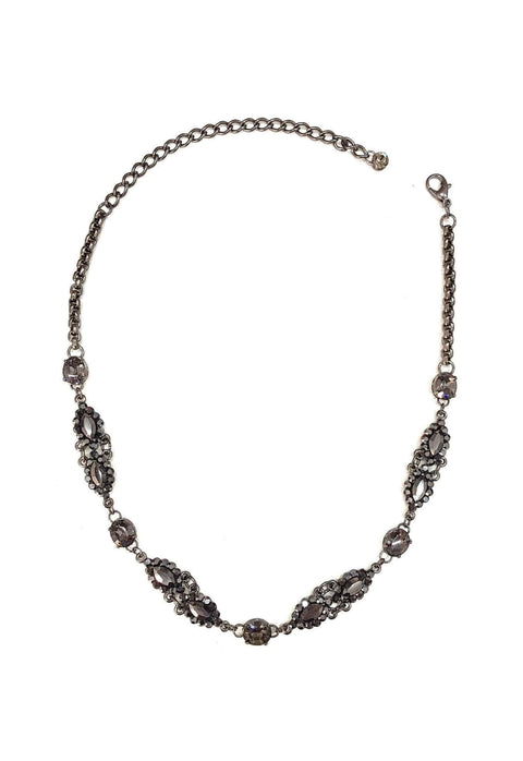 Choker Cherry com pedras hematite banhada no onix