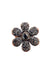 Anel Avelina de flor com strass hematite banhado no vintage