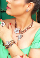 Brinco Vick carmela ametista claro banhado no vintage