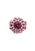 Anel Madeline redondo com pedras rosa banhado no vintage