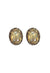 Brinco Aurélia oval com pedra Opal e Black Diamond