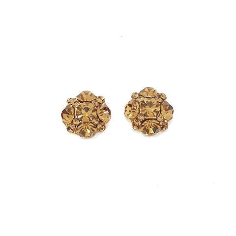 Brinco Amélia pequeno com strass dourado