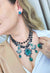 Colar Heloara onix com pedras verdes blue zircon e hematite