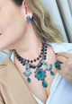 Colar Heloara onix com pedras verdes blue zircon e hematite