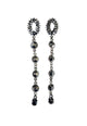 Brinco Luna Belle comprido com pedras hematite