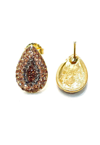 Brinco Esperanza classic de gota com strass peach e black diamond