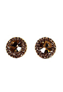 Brinco Vick smoked topaz banhado no dourado