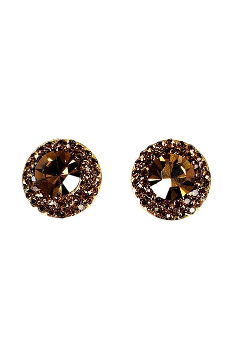 Brinco Vick smoked topaz banhado no dourado