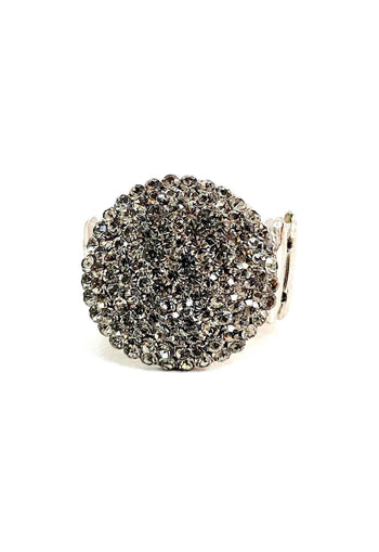 Anel Lumina silver redondo com pedras black diamond