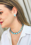 Choker Cassiopéia vintage com pedras turquesas opal