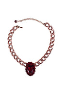 Choker Aurélia Red com pedra oval vermelha e Strass Siam