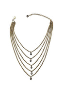 Colar Suzana de veneziana ouro velho e pedras black diamond