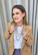 Colar Ebano silver de correntarias banhadas no prata
