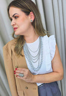 Colar Ebano silver de correntarias banhadas no prata