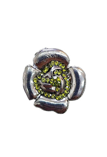 Anel de flor Cecília olivine banhado no onix