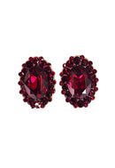 Brinco Aurélia Red com pedra oval vermelha e Strass Siam