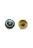 Brinco vick Monalisa ouro velho com pedras coloridas