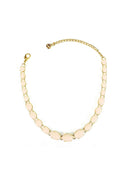 Colar choker Cassiopéia gold com pedras nude opal banhado no dourado