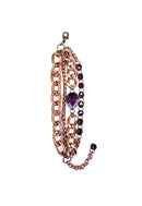 Pulseira Rainha Glam com elos vintages e pedras ametistas