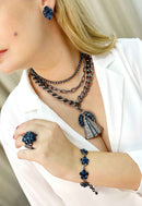 Pulseira Anastasia com pedras azul montana