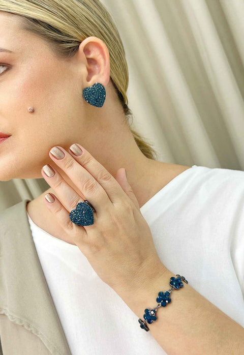 Pulseira Anastasia com pedras azul montana