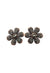 Brinco Avelina de flor com strass hematite banhado no vintage