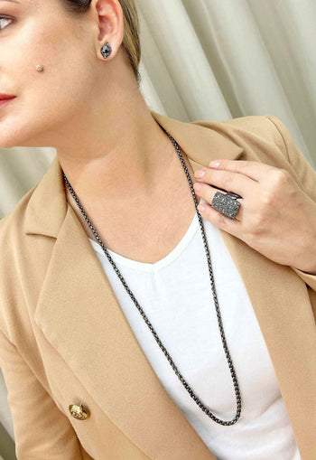 Colar de corrente Veneziana onix